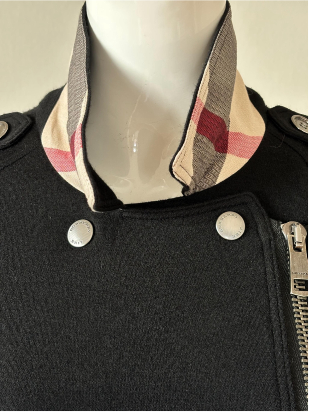 Burberry Brit Black Wool Belted Zip Dress